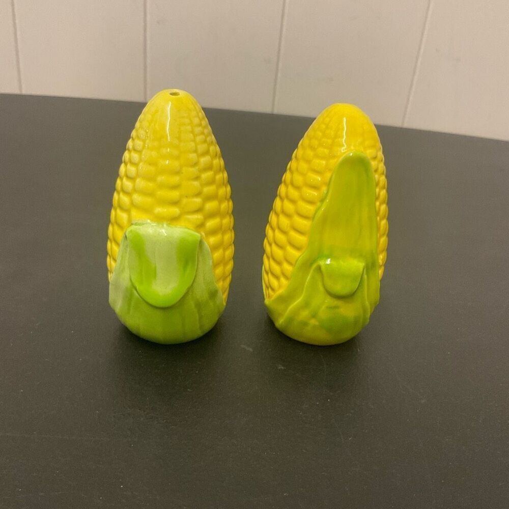 Ceramic Corn Ears on the Cob Salt and Pepper Shaker Set Vintage Nebraska Huskers - Picture 3 of 6